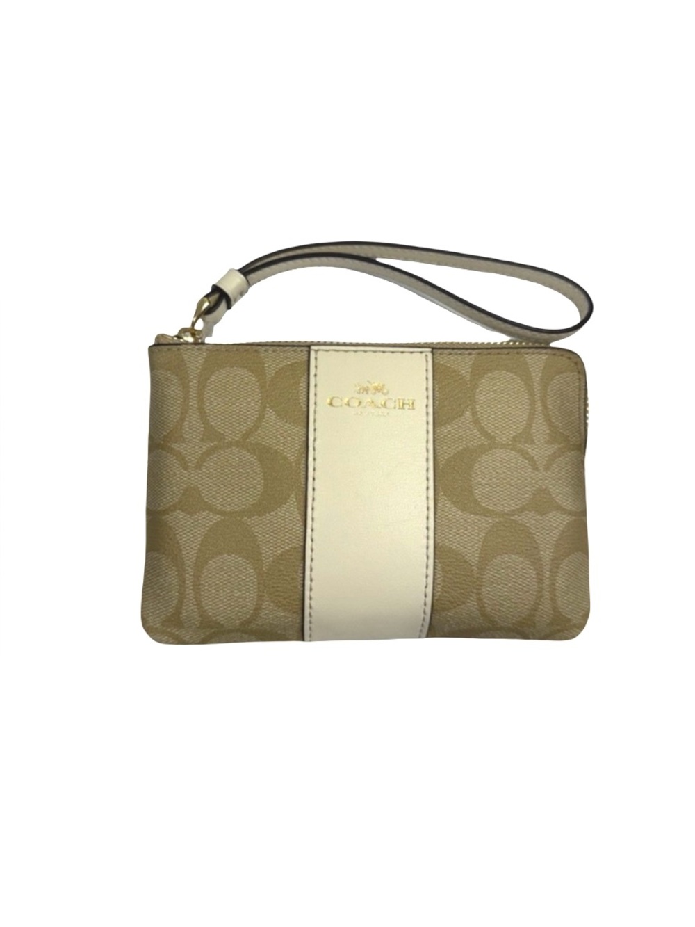 Coach Corner Zip Signature Wristlet - Picture 2 of 5